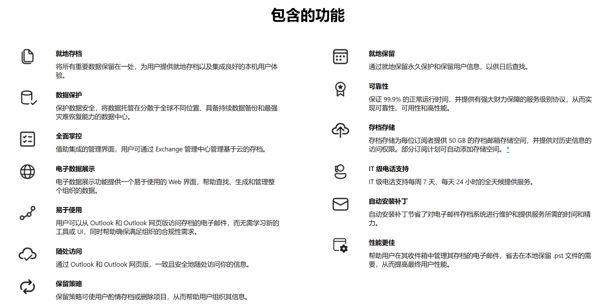 Exchange Online Archiving 解决存档、合规性、监管和电子数据展示难题